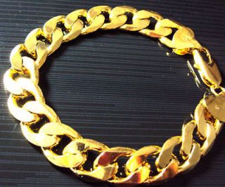 noble men 14k yellow solid gold gf bracelet chain 8