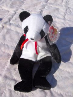 TY Retired Beanie Baby Fortune the Panda Bear December 6, 1997
