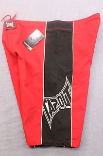   LOGO Mens Red Black UFC MMA BOARD SHORTS SWIMSUIT NWT Size 38