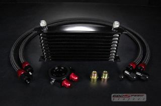UNIVERSAL 10 ROW OIL COOLER ENGINE KIT 10AN FITTING 3/4 16 AND M20 1.5 