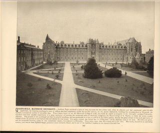 MAYNOOTH UNIVERSITY QUADANGLE 114 YEARS OLD ANTIQUE PRINT (1898 