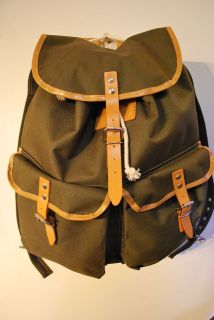 New Urban Outfitters Green Canvas Leather Rucksack Backpack School Bag 