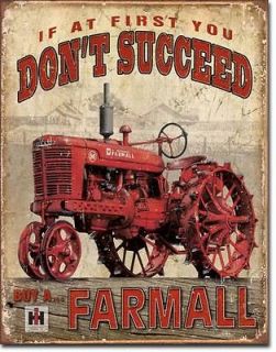   Harvester Farmall Tractor Rustic Vintage Metal Ad Tin Sign USA