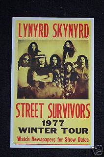 lynyrd skynyrd 1977 tour poster street survivors 