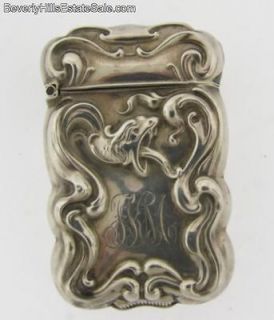rare art nouveau sterling silver match safe expedited shipping 