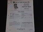 RCA VICTOR MODEL ME 5 EDUCATIONAL RECORD PLAYER SERVICE DATA