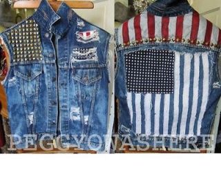 american flag denim jacket in Clothing, 