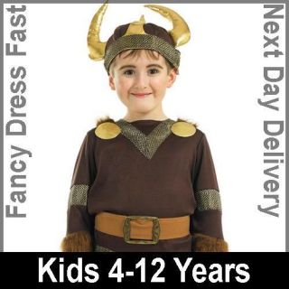 Child Viking Warrior Fancy Dress Costume Fighter Barbarian Kids Boys 