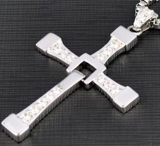 Dominic Toretto Vin Diesel 925 Fast and Furious Silver Cross Pendant 