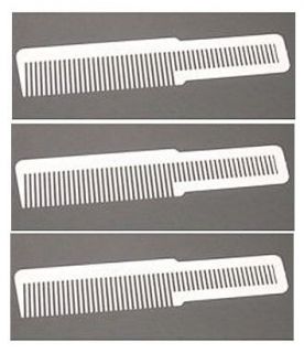 WAHL #3191 FLAT TOP BARBERS COMB (WHITE) 3_COMBS