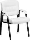 Lot of 6 White Leather Guest Reception Waiting Room Office Chairs