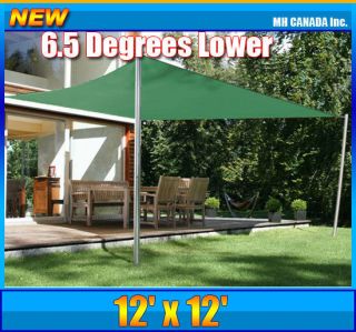 New Square 12 x 12 Sun Shade Sail Canopy Green Color Outdoor Yard UV 