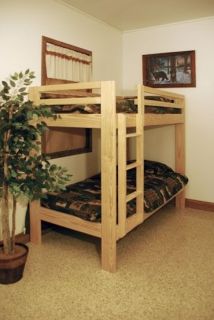Amish Made Solid Wood Bunk Beds  Twin Or Full Bottom