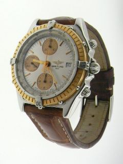 Breitling Chronomat Steel & 18k Rose Gold Bezel Chronograph Date Watch 