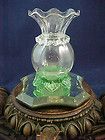 Victorian WEBB Applied Rigaree Green Feet Art Glass Epergne Vase 