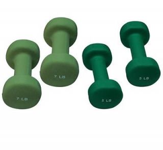 Newly listed Neoprene Coated Dumbbell Set 2 pairs of 5 and 7 lbs with 
