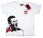   UNITED MUFC REDS OFFICIAL WAYNE ROONEY KIDS CHILDRENS WHITE T SHIRT