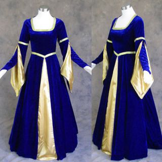 medieval renaissance gown dress costume blue wedding 3x
