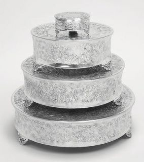 new set 4 tierra round wedding cake stand plates time