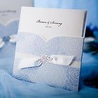 1set wedding invitations 1card 1envelope 1seal blue rose from korea