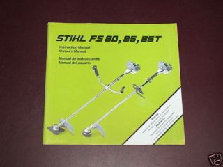 stihl owners instruction manual weed trimmer fs 80 85 t