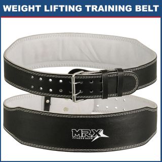 WEIGHT LIFTING BELT GYM FITNESS TRAINING LEATHER STEEL BUCKLE LARGE
