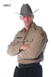 SHERIFF police officer TAN SHIRT mens cop uniform halloween costum 