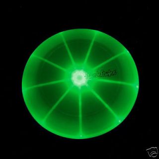 GREEN LED LIGHT UP FLYING DISC FRISBEE NIGHT FUN BEACH CAMPING CONCERT 