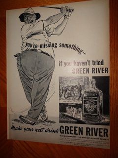 1937 PRINT AD   GREEN RIVER BLENDED WHISKY   THE WHISKY WITHOUT 