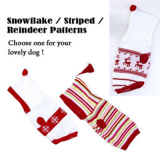   Snowflake/Stri​pe/Reindeer Dog Puppy Sweater Clothing Clothes White