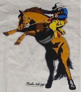 New Original Vintage MARLBORO Bronco Buster Wild West T Shirt