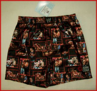 wwe wrestling satin boxer shorts boxers sz 6 8 10 12 14