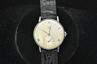 VINTAGE MENS BIG OMEGA STAINLESS STEEL WRISTWATCH FROM 1940S CALIBER 