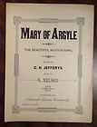 MARY OF ARGYLE BEAUTIFUL SCOTCH SONG C.H. Jefferys & S. Nelson Sheet 