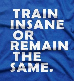 FUNNY PARTY NOVELTY TRAIN INSANE OR REMAIN THE SAME GYM COTTON BLUE T 