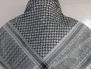 black white palestinian scarf arab shemagh freepost 