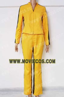 Kill Bill The Bride Yellow Costume Jacket Pants Suit Outfits Halloween 