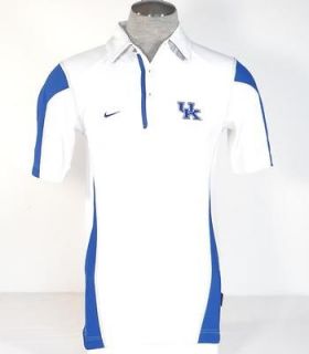 Nike Dri Fit University Of Kentucky Short Sleeve White Polo Shirt Mens 