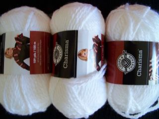 loops threads charisma bulky yarn white lot of 3 time