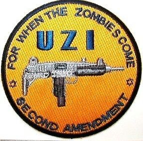 uzi zombie killer second amendment right gun patch time left