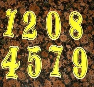  NOS Old School BMX ZeroNine Yellow Number Plate Sticker U Choose