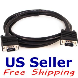 10FT 15 Pin VGA SVGA Monitor Projector Cable Male to Male 3M for 