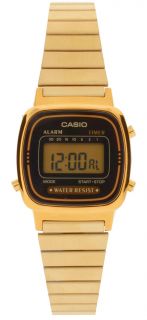 Brand New Casio LA670 Gold Mini Digital Chrono Ladies Watch LA670WGA 