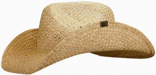 Peter Grimm Headwear Drifter Straw Cowboy Hat in Natural or Stained 