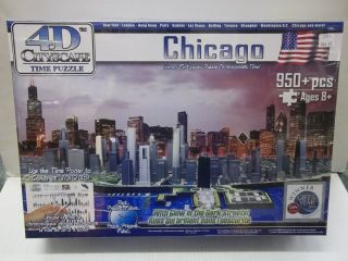 4D Cityscape Chicago City Skyline Jigsaw Puzzle Time 1873 2015 CTY104 