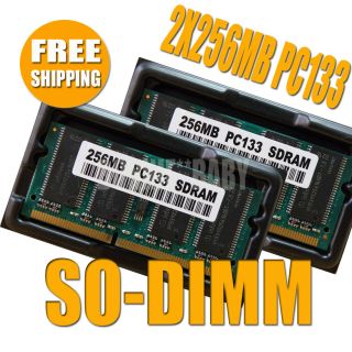 512MB 2 x 256MB PC133 144pin SODIMM SDRAM Laptop Notebook Memory PC 