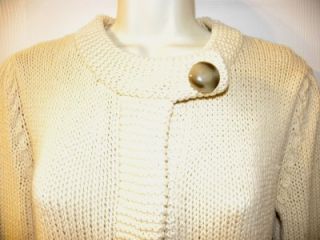 525 America Designer Boutique Store Ivory Cream Cable Knit Soft 