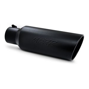   Exhaust Tip 4 Inlet Rolled End 6 Outlet T5130BLK 18 Length