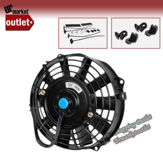 Universal 7 Black Slim Reversible Electric Radiator Motor Cooling Fan 