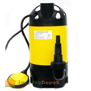 900W 1 HP Submersible DIRTY WATER DRAIN PUMP w Auto Stop For pool tank 
